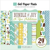 Echo Park 6x6" Double Sided Paper Pad Bundle of Joy A New Addition Baby Boy 24pg
