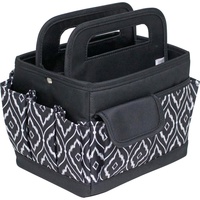 Everything Mary Desktop Caddy Organiser Black & White Peacock Print with Black Trim