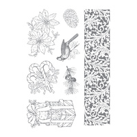 Ultimate Crafts It's Beginning to Look a Lot Like Christmas Stamp Cardinal & Poinsettia