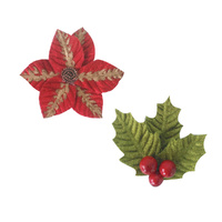 Ultimate Crafts It's Beginning to Look a Lot Like Christmas Poinsettia Flower Set 2pc