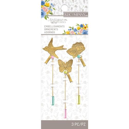 K&Company Antique Garden Hat Pin Charms