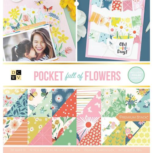 DCWV Pocket Full of Flowers 12" Cardstock Stack