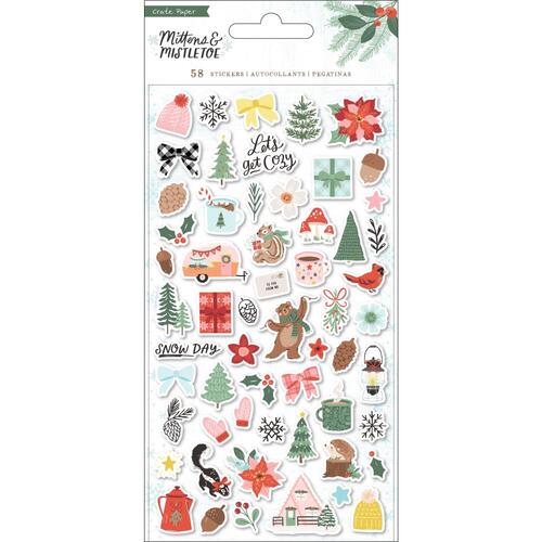 Crate Paper Mittens & Mistletoe Puffy Stickers