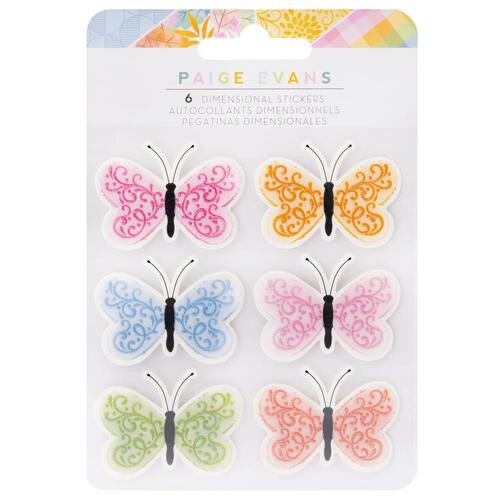 Paige Evans Garden Shoppe Butterflies Dimensional Stickers