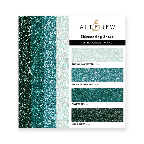 Altenew Glitter Gradient Cardstock Set - Shimmering Shore (4 Colors, 16 sheets)
