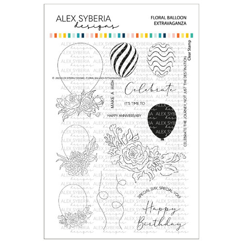 Alex Syberia Floral Balloon Extravaganza Stamp Set