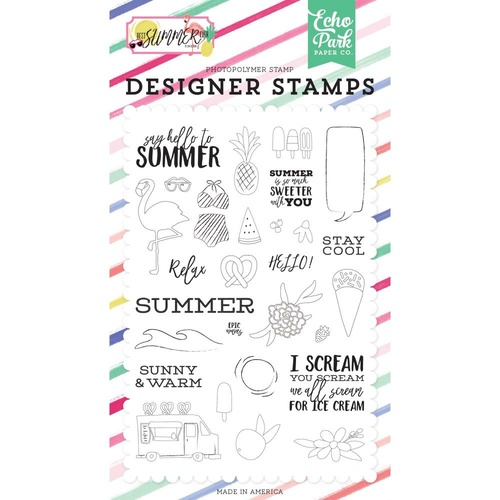 Echo Park Best Summer Ever Stamp Say Hello to Summer