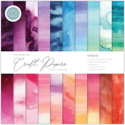 Craft Consortium Ombre 12" : The Essential Craft Papers Pad