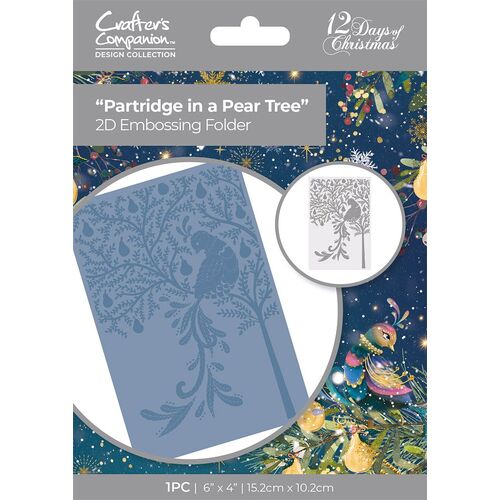 Crafters Companion Partridge in a Pear Tree 2D Embossing Folder