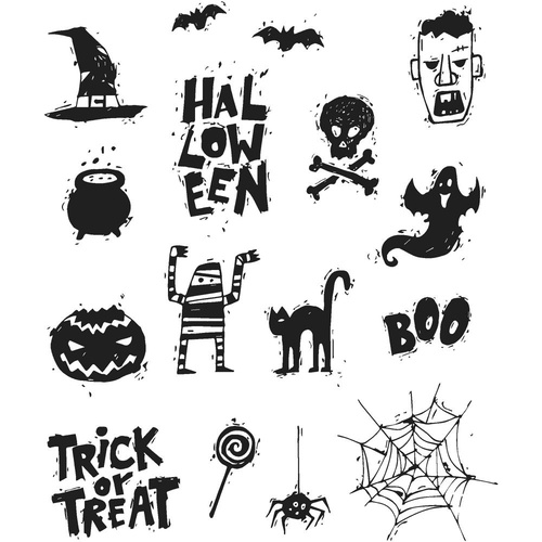 Stampers Anonymous Cling Rubber Stamp Spooky Scribbles