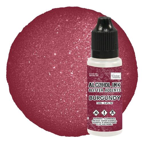 Couture Creations Burgundy Glitter Accents Alcohol Ink