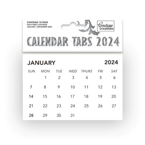 Couture Creations 2024 Calendar Tabs