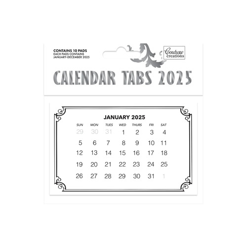 Couture Creations 2025 Calendar Tabs