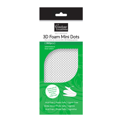 Couture Creations 3D Adhesive Foam Mini Dots White