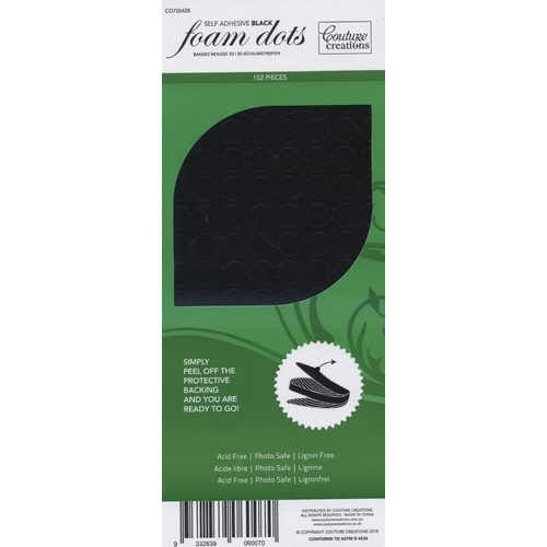 Couture Creations 3D Adhesive Foam Dots Black