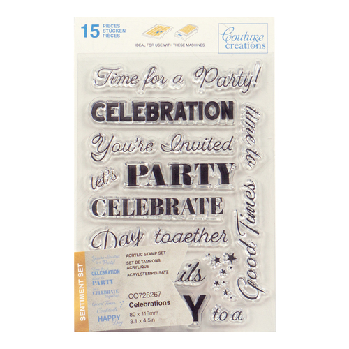 Couture Creations Celebrations Sentiment Stamp Set