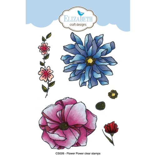 Elizabeth Craft Designs Stamp Flower Power by Krista Schneider