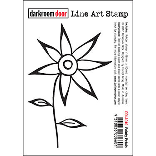 Darkroom Door Pointy Petals  Line Art Stamp