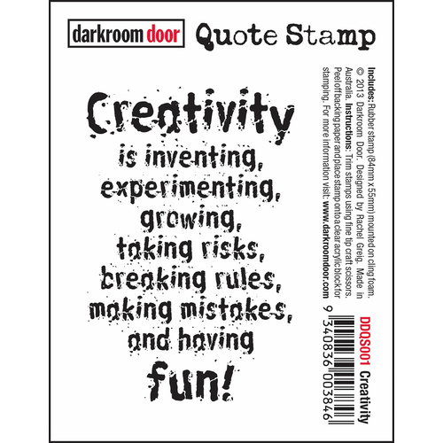 Darkroom Door Creativity Quote Stamp  