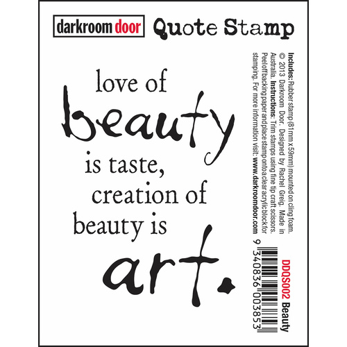 Darkroom Door Beauty Quote Stamp