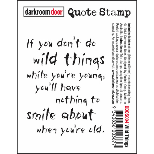 Darkroom Door Wild Things Quote Stamp