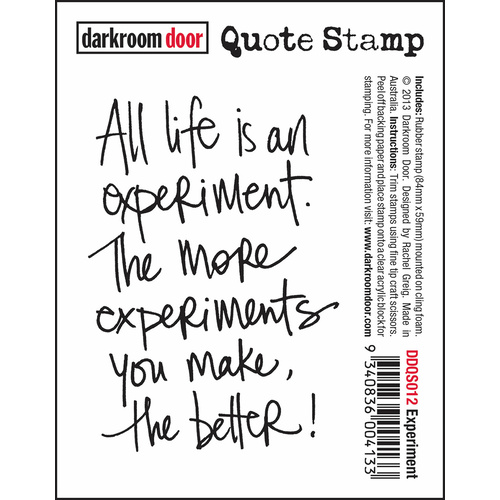 Darkroom Door Experiment Quote Stamp 