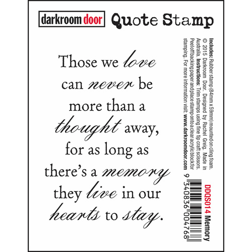 Darkroom Door Memory Quote Stamp
