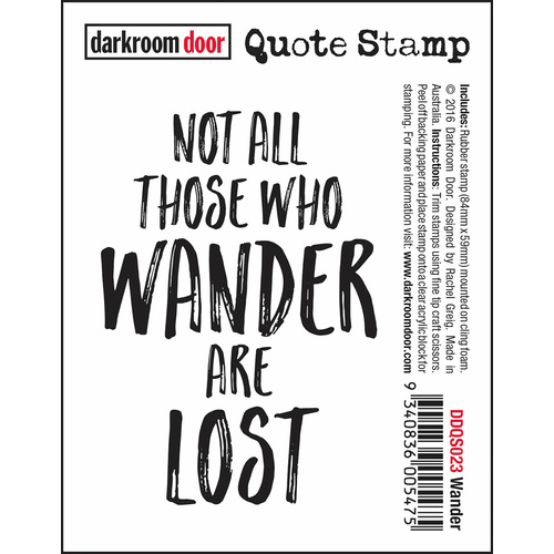 Darkroom Door Wander Quote Stamp