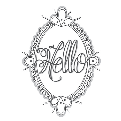 Spellbinders 3D Cling Stamp Hello Ornate by Tammy Tutterow