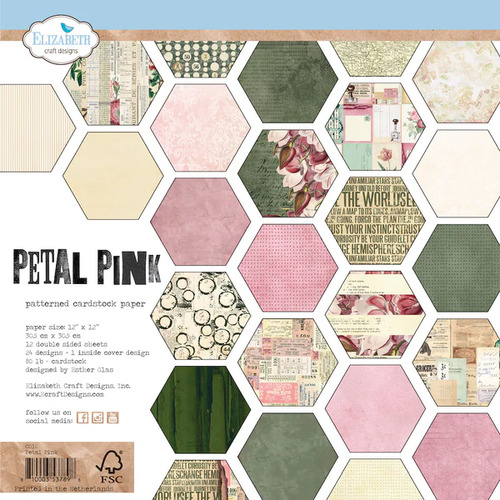 Elizabeth Craft Petal Pink 12" Patterned Cardstock Pack