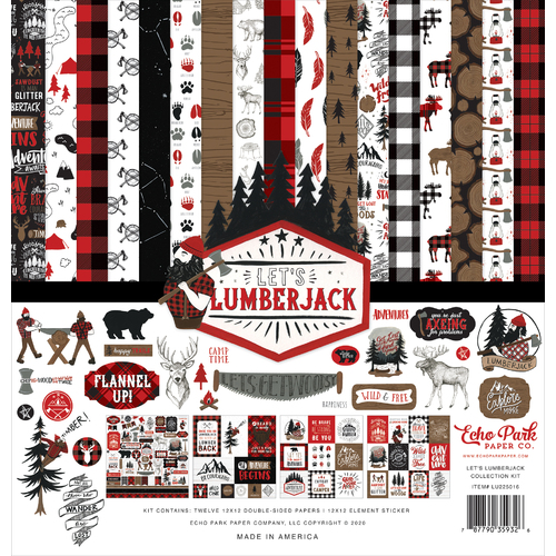 Echo Park Let's Lumberjack 12" Cardstock Collection Kit