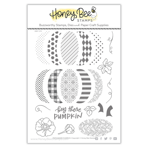 Honey Bee Patchwork Pumpkin 6x8 Stamp Set