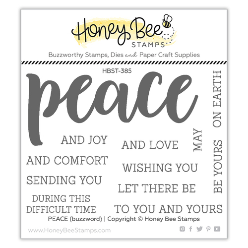 Honey Bee Peace Buzzword Stamp Set
