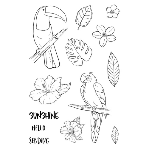 Jane's Doodles Stamp Tropical Birds