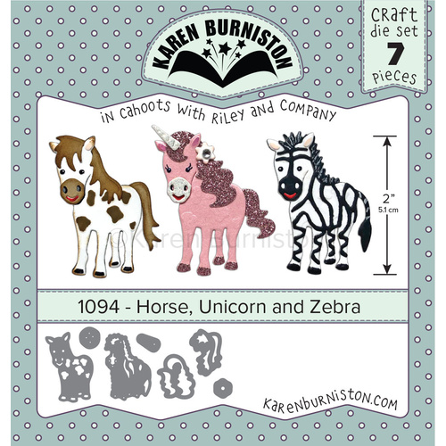 Karen Burniston Horse Unicorn & Zebra Die
