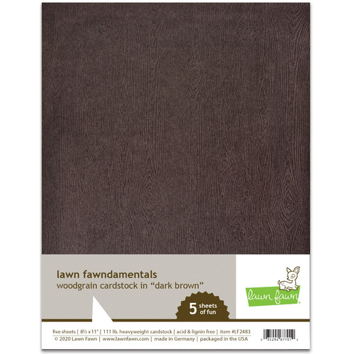 Lawn Fawn Dark Brown Woodgrain Cardstock