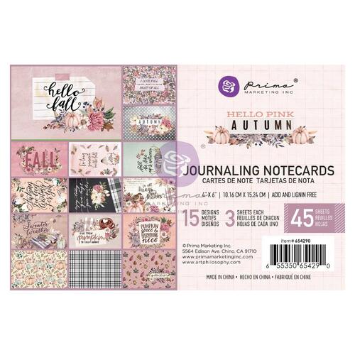 Prima Hello Pink Autumn 4x6" Journaling Cards