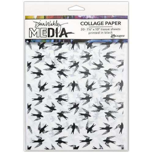 Dina Wakely MEdia Flying Things Collage Tissue Paper