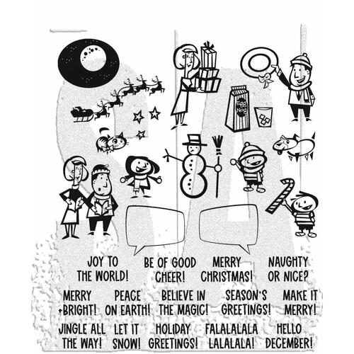Tim Holtz Christmas Cartoons Stamp Set