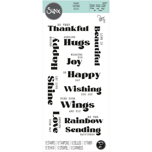 Sizzix Good Vibes #4 Clear Stamps Set
