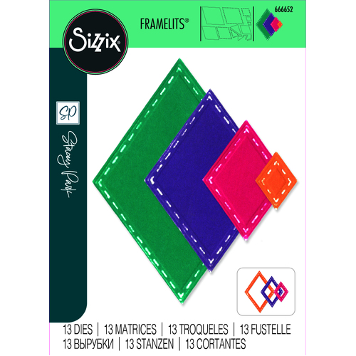 Sizzix Framelits Die Set 13PK  - Fanciful Framelits, Katy Deco Diamonds by Stacey Park