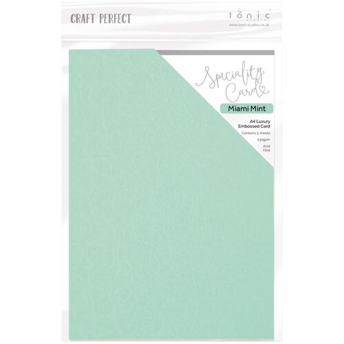 Craft Perfect Miami Mint A4 Luxury Embossed Cardstock
