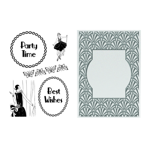 Ultimate Crafts Stamp Emboss Set The Ritz Collection Classy Invitation