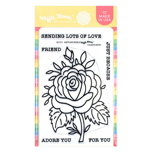 Waffle Flower Sketched Rose Stamp Set