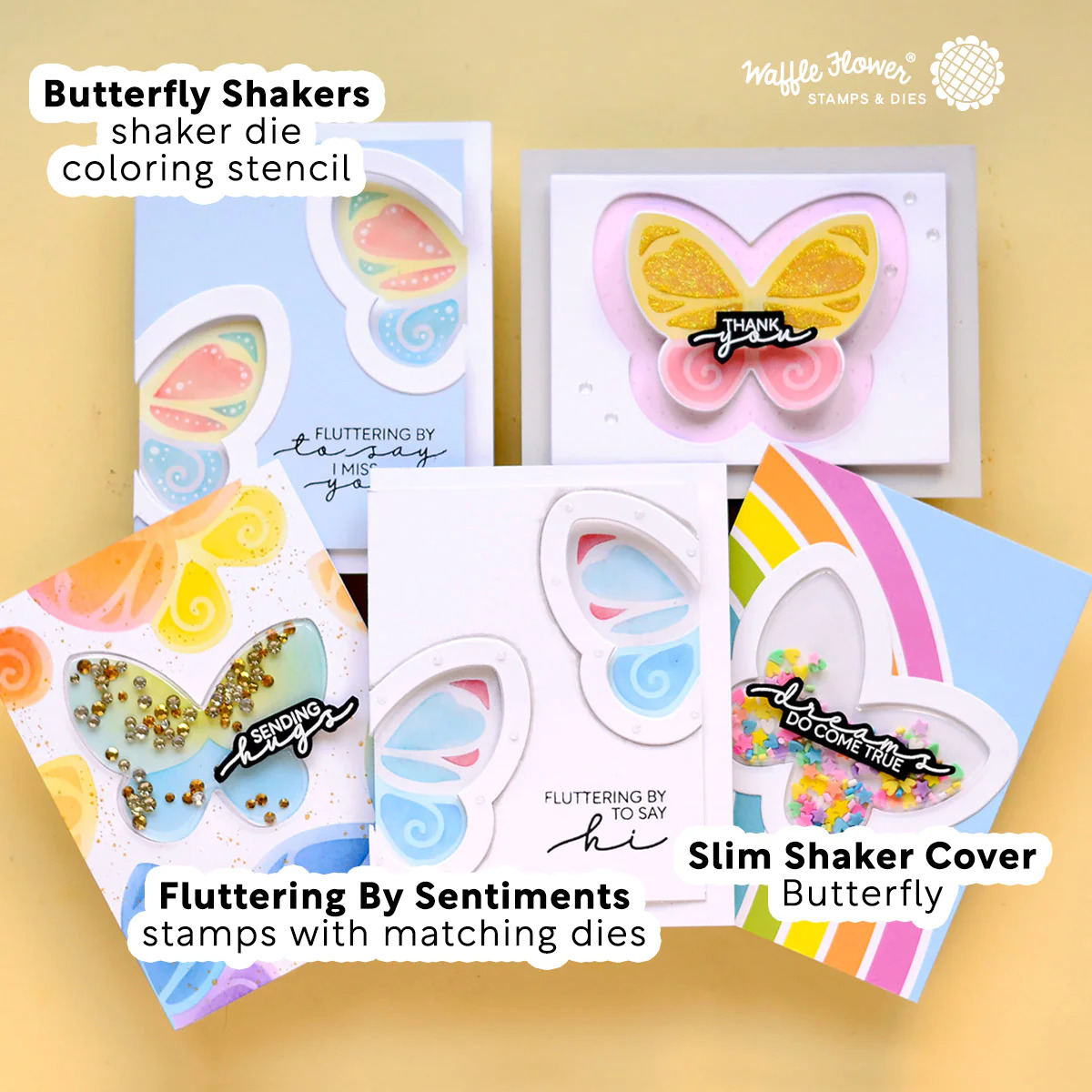 Waffle Flower Butterfly Slim Shaker Covers