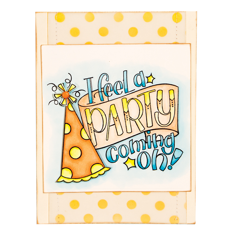 Spellbinders Timbro 'Wishing You' Da Happy Grams #3 - Timbro In Gomma EVA Con Frase, Dimensioni 12,7x8,9 Cm Per Card Making