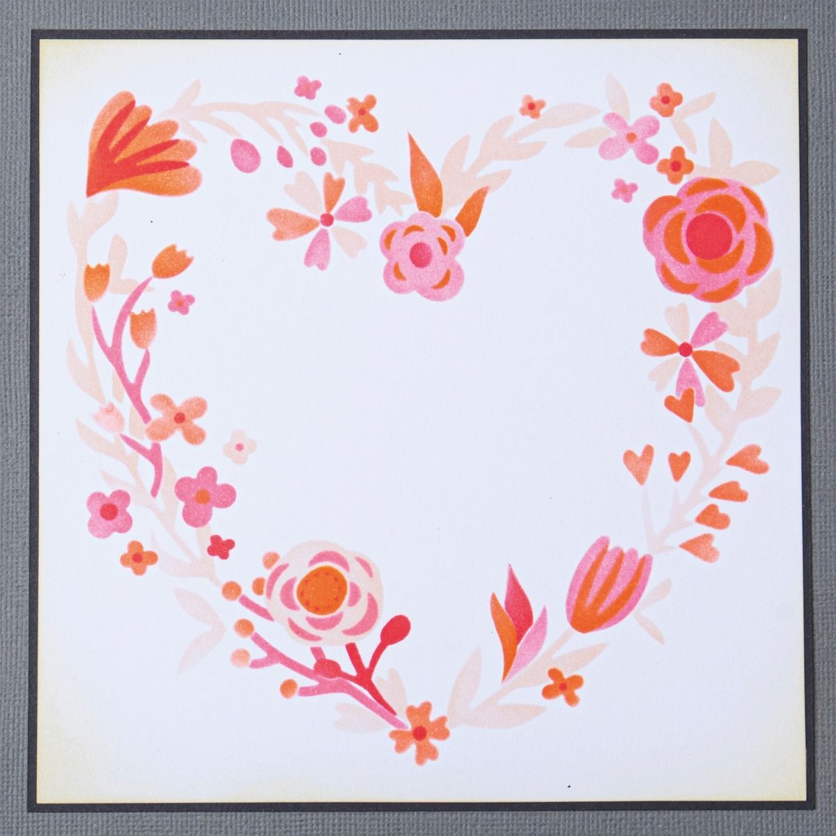 Heart Wreath, Layered Stencils