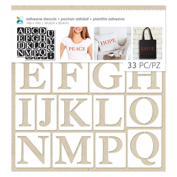 Momenta Uppercase Serif Alphabets Adhesive Fabric Stencil 