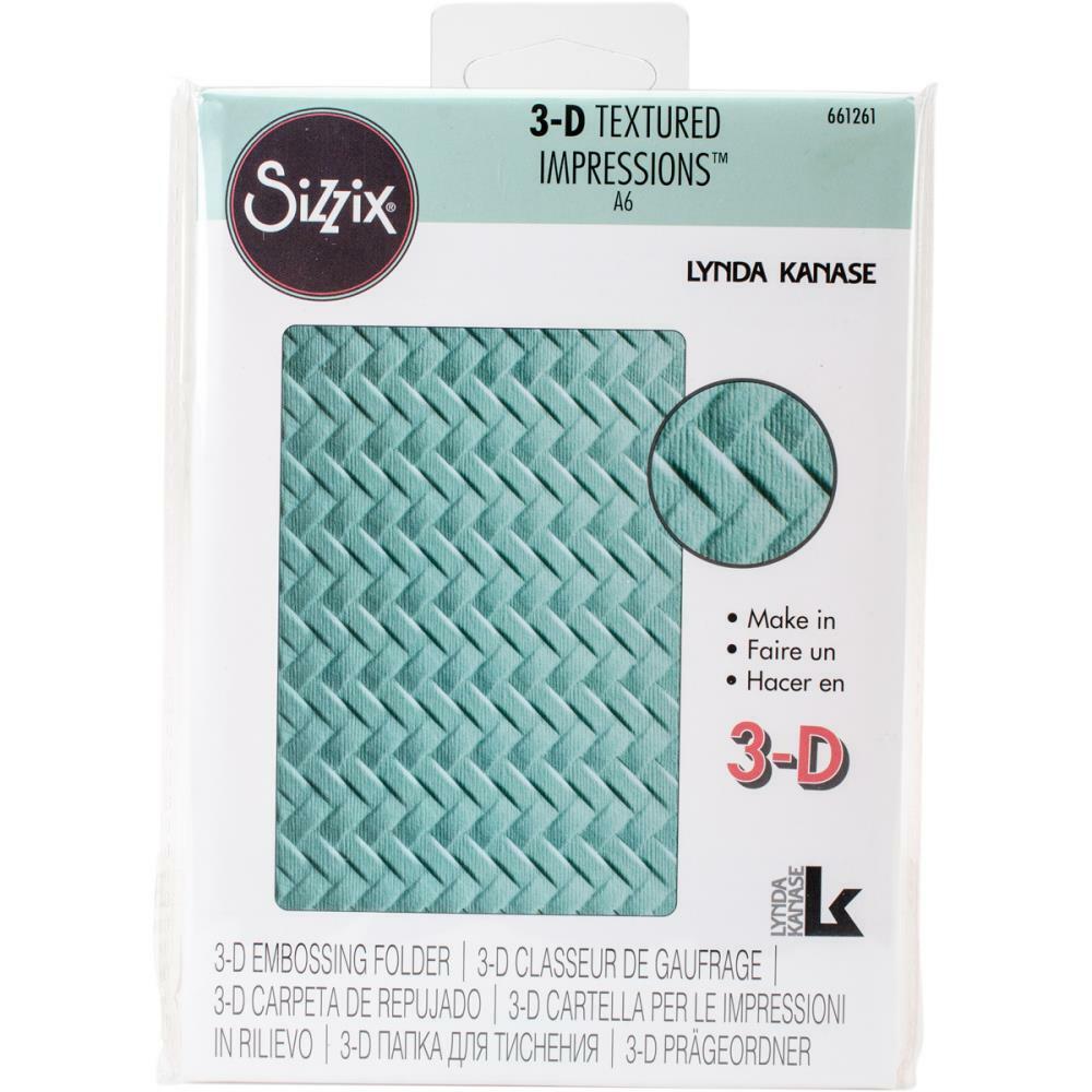 Sizzix 3D Textured Impressions Embossing Folder Woven 1pc 630454228479
