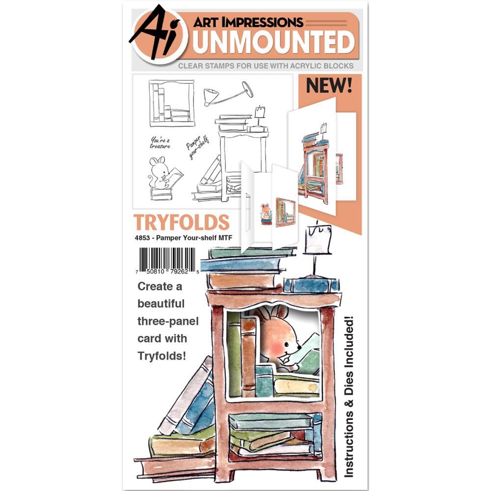 art impressions stamp mini tryfold pamper your shelf tryfold